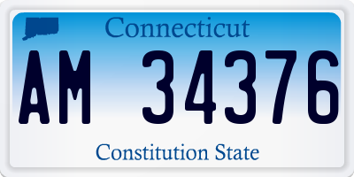 CT license plate AM34376