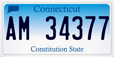 CT license plate AM34377