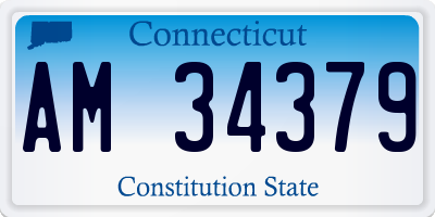 CT license plate AM34379