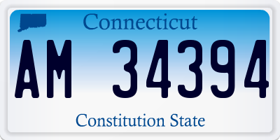 CT license plate AM34394