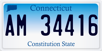 CT license plate AM34416