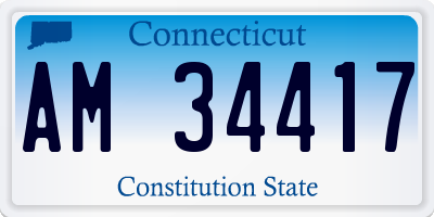 CT license plate AM34417