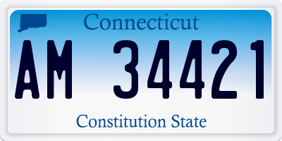CT license plate AM34421