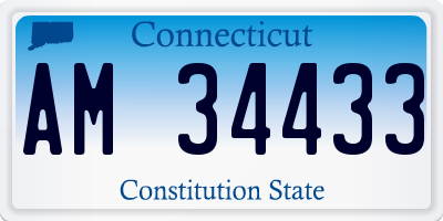 CT license plate AM34433