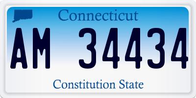 CT license plate AM34434