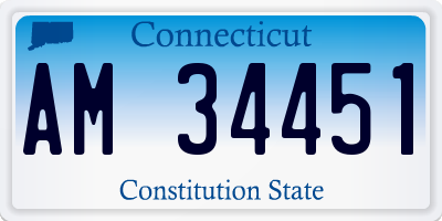 CT license plate AM34451
