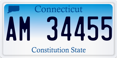 CT license plate AM34455