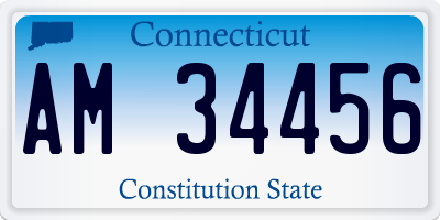 CT license plate AM34456