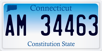 CT license plate AM34463