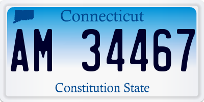 CT license plate AM34467