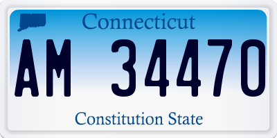 CT license plate AM34470