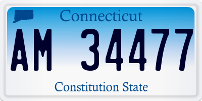CT license plate AM34477