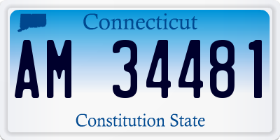 CT license plate AM34481