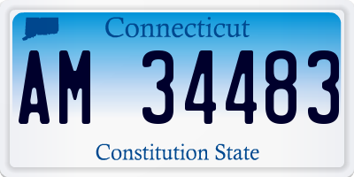 CT license plate AM34483