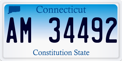CT license plate AM34492
