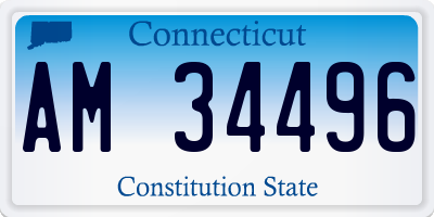 CT license plate AM34496