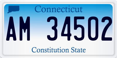 CT license plate AM34502