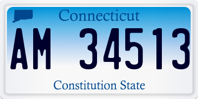 CT license plate AM34513