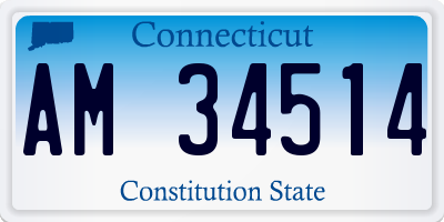 CT license plate AM34514