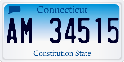 CT license plate AM34515
