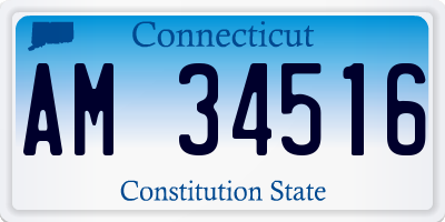 CT license plate AM34516