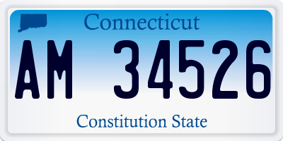 CT license plate AM34526
