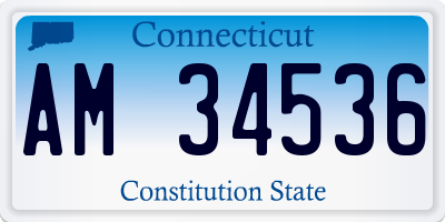 CT license plate AM34536