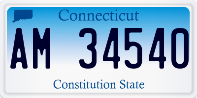 CT license plate AM34540