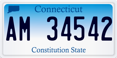 CT license plate AM34542