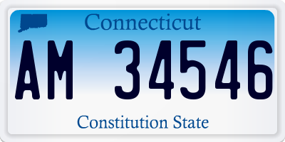 CT license plate AM34546