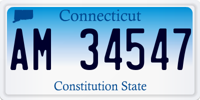 CT license plate AM34547