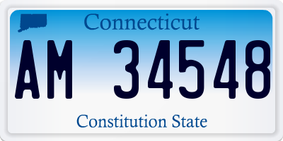 CT license plate AM34548
