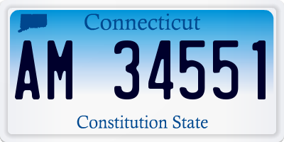 CT license plate AM34551