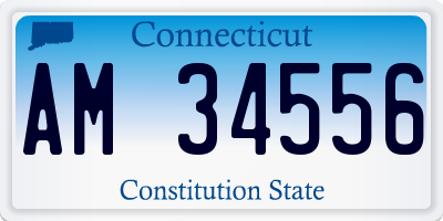 CT license plate AM34556