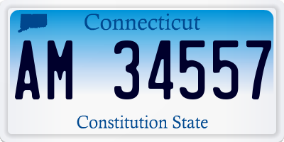 CT license plate AM34557