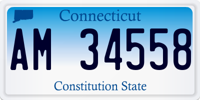 CT license plate AM34558