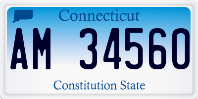 CT license plate AM34560