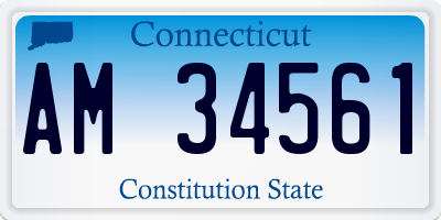 CT license plate AM34561