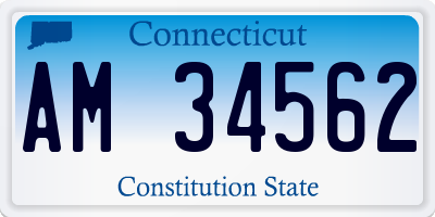 CT license plate AM34562