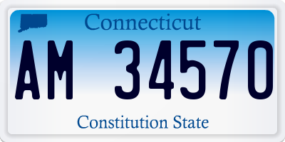 CT license plate AM34570