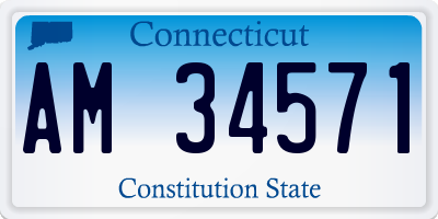 CT license plate AM34571