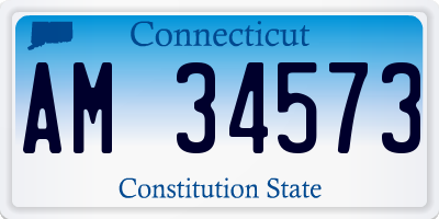CT license plate AM34573