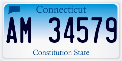 CT license plate AM34579