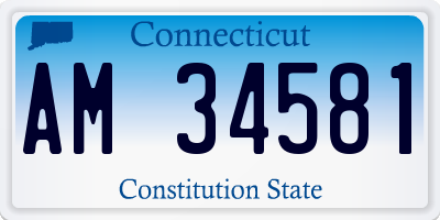 CT license plate AM34581