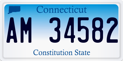 CT license plate AM34582