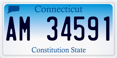 CT license plate AM34591