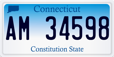 CT license plate AM34598