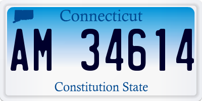 CT license plate AM34614