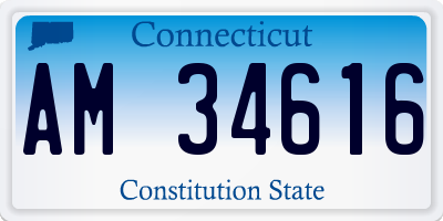 CT license plate AM34616