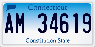 CT license plate AM34619